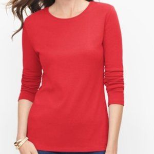 Talbots NWOT Long Sleeve Pima Cotton Crewneck - Red